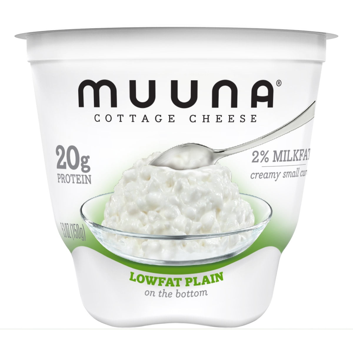 Muuna 2 Milkfat Low Fat Plain Cottage Cheese 5 3 Oz Walmart Com