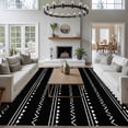 thumbnail image 4 of 5x7 Washable Area Rug, Black Boho Non-Slip Large Rectangle Rug for Living Room Bedroom, Geometric Indoor Floor Mat for Home Decor, 4 of 9