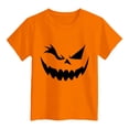 thumbnail image 4 of larppty Toddler Boy Girl Halloween T-Shirts Skeleton Kids Pumpkin Short Sleeve Shirts (Orange,3-4 Years), 4 of 4