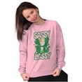 thumbnail image 5 of Retro Cartoon St Paddys Sassy Lassy Women Crewneck Sweatshirt Brisco Brands S, 5 of 6