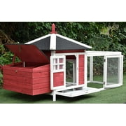 77 Solid Wood Backyard Chicken Coop with 2 Nesting Boxes