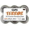 Tape Terror All Purpose Packing Tape 6 Pack, 1.8 Mil, 1.89" x 54 yd, Crystal Clear Tape White Roll
