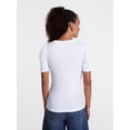 thumbnail image 4 of Scenario Women's V-Neck Henley Top with Short Puff Sleeves, Sizes XS-XXXL, 4 of 6