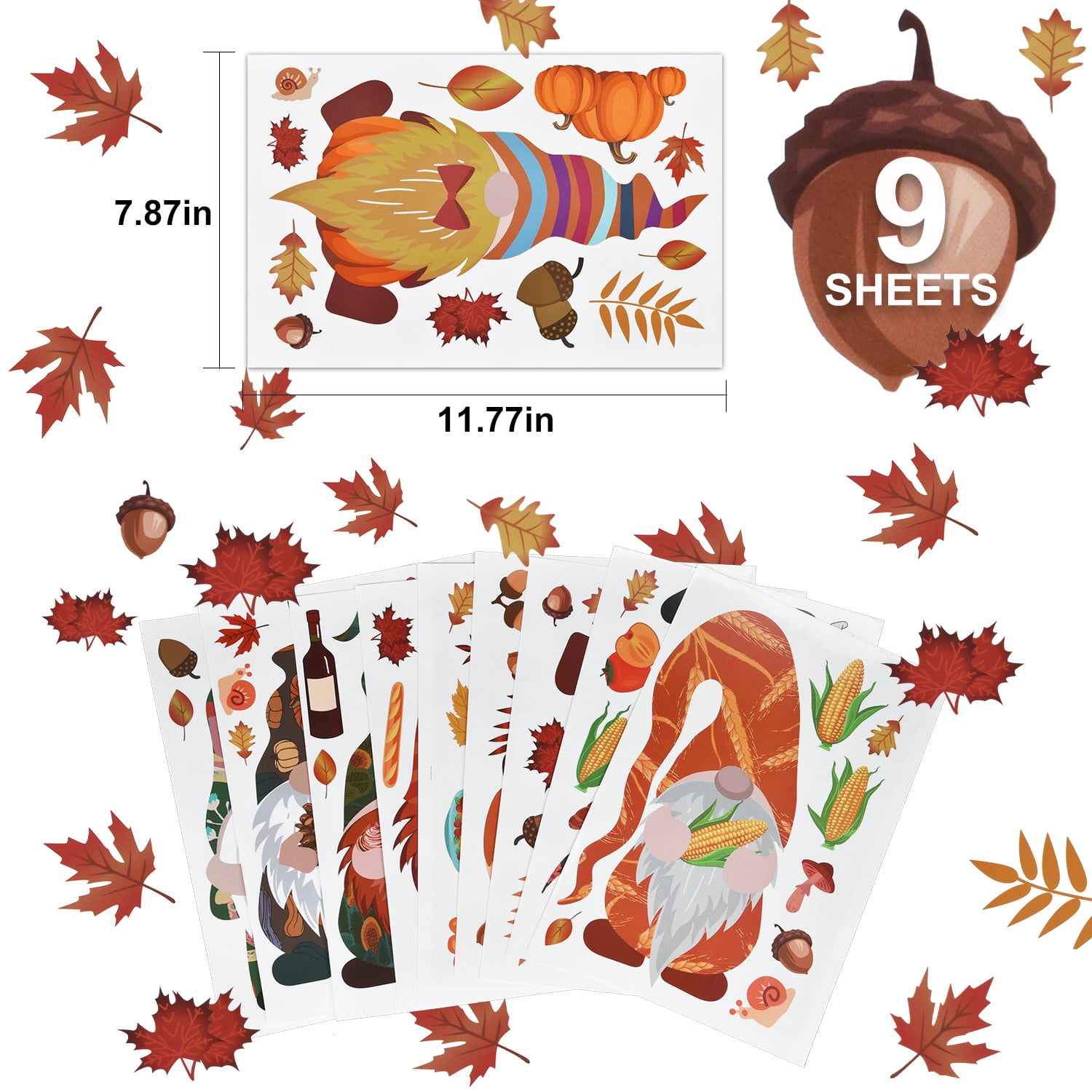 5 Little Monsters: Thanksgiving Window Cling Decoration