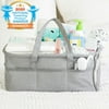 Baby Diaper Caddy Organizer - Large 15x12x7 Portable Diaper Holder Basket for Nursery Car - Grey