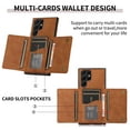 thumbnail image 4 of Wallet Case Compatible with Samsung Galaxy S25 Edge for Women and Men, Premium PU Leather Flip Folio Phone Cover with Credit Card Holder, Magnetic Buckle, Kickstand Function, Rugged Case, Brown, 4 of 6