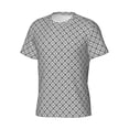 thumbnail image 5 of Vsdgher Gray Plaid Print Men's Dry Fit Mesh Athletic Shirts Moisture Wicking Tennis T-Shirt Tops, 5 of 9