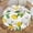 Round Lemon, variant on 70x52in Lemon and Leaf Rectangular Tablecloth for Summer Picnic Party