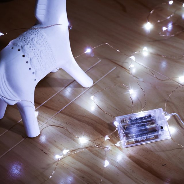 Tira de luces LED Ariceleo MRSXD W 5M 2 alambre de cobre 50 micro LED 5 metros a pilas