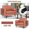thumbnail image 3 of YYAo Accent Armchair, Single Sofa Chair, Modern Accent Chair with Bolster and Side Storage Pocket-Pink, 3 of 8