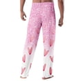 thumbnail image 3 of Domuza Valentine's Heart Graphics Men's Pajamas Casual Comfy Drawstring Straight Leg Sleep Pants Lightweight Relaxed Fit Lounge Pjs Trousers Pink M, 3 of 4