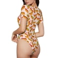 thumbnail image 2 of Balery Hot Dog In Heart Body de cuello redondo de manga corta para mujer Tops de manga corta Tops básicos-Medium, 2 of 7