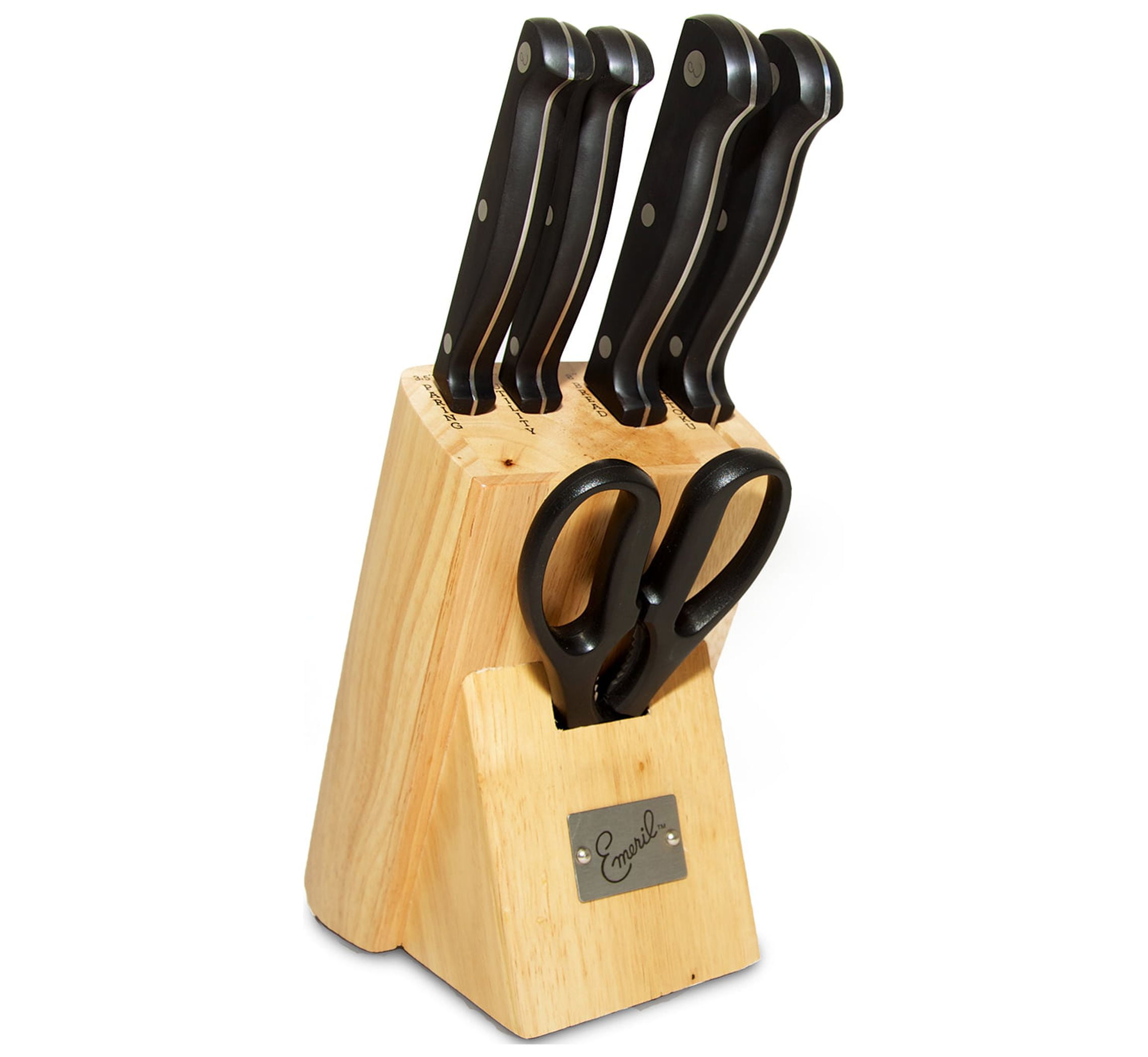 Emeril 15 Piece Hollow Handle Cutlery Set, Black Block