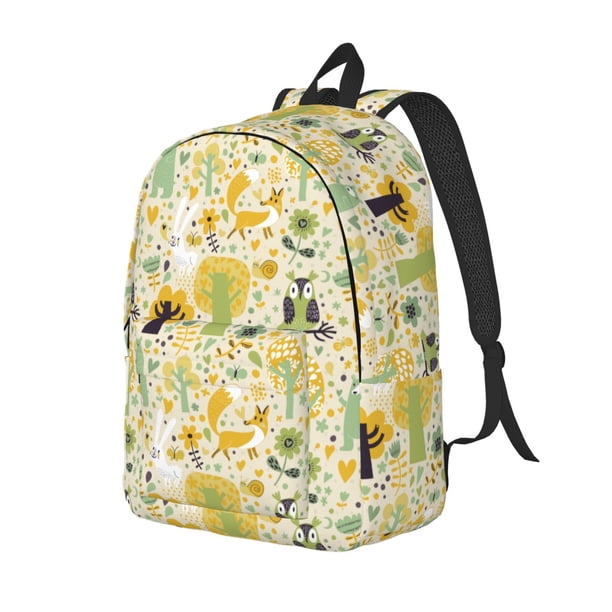 Balery Animal Tree Mochila Clásica Impresa Básica para Viaje, Mochila Escolar Resistente al Agua, Mochila de Lona con Correas Ajustables-Small