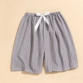 thumbnail image 2 of Cargo Shorts Women Summer Plaid Pajama Shorts for Women, Comfy Loose Fits Casual Bottoms, Elastic Waist Soft Short Pants Loungewear Gray One Size, 2 of 5