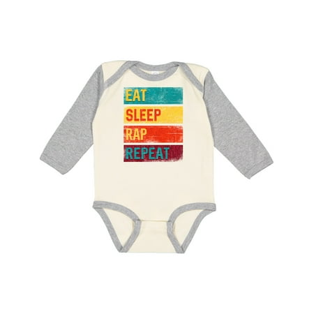 

Inktastic Music Eat Sleep Rap Repeat Gift Baby Boy or Baby Girl Long Sleeve Bodysuit