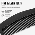 thumbnail image 6 of GENTS Mustache & Beard Comb Or Fine Tooth Black Comb for Men –Travel Comb 4.7” Pocket Size – Fine Tooth Plastic Comb for Grooming, Styling & Daily Use (2 Pack), 6 of 7
