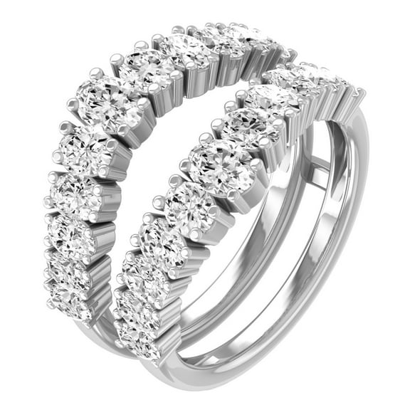 ARAIYA FINE JEWELRY 10K White Gold Lab Grown Diamond Wedding Band Ring (2 cttw, D-F Color, VS1 Clarity) Size 5