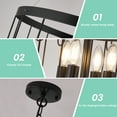 thumbnail image 7 of LovingAHome Industrial Traditional Vantage 12 Lights Lantern Hanging Light 3-Tier Cake Chandelier,Black, 7 of 7