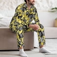 thumbnail image 7 of Honeii Orchids Flowers Pattern Mens Pajamas Set,2pcs Men's Lounge Long Sleeve Sleep Shirt and Pajama Bottoms Sleepwear Set,Mens Pjs Sets-Medium, 7 of 7