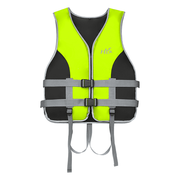 Universal Life Jacket with Zipper and Adjustable Straps for Adult Boating Sailing and General Water Safety Green 2XL