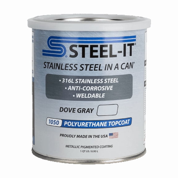 Steel-It 1050Q Polyurethane Topcoat, Industrial Paint Coating – Dove Gray (6 Quarts)