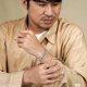 thumbnail image 3 of JeenMata Pulsera de eslabones cubanos de metal blanco para hombre - Joyería elegante y elegante, 3 of 6