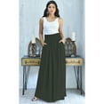thumbnail image 2 of KOH KOH Long Flowy Cute Modest High Empire Waist Full Floor Length Pockets Casual Semi Formal Vintage Work Office Workwear Maxi Skirt For Women Olive Green Large US 12-14 NT325, 2 of 7