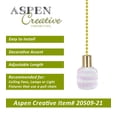 thumbnail image 3 of Aspen Creative 20509-21, 12" Clear with White Grain Line Glass Knob with Pull Chain in Copper, 3 of 8