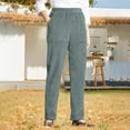 thumbnail image 4 of Corduroy Pants for Women Elastic Waist Casual Straight Leg Trousers Soft Warm Plus Size Corduroy Slacks with Pockets Gray XL, 4 of 7