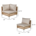 thumbnail image 5 of Grand Patio 4-Piece Wicker Patio Furniture Set, All-Weather Outdoor Sectional Sofa with Water Resistant Beige Thick Cushions (Coffee Table Not Included), 5 of 9
