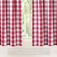 thumbnail image 5 of Haperlare Farmhouse Kitchen Curtains Buffalo Check Bathroom Curtain Blackout Thick Yarn Dyed Cafe Curtain, Red/White, 28"W x 24"L 2 Panels, 5 of 8