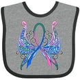thumbnail image 3 of Inktastic Thyroid Cancer Awareness with Butterfly Ribbon Words Boys or Girls Baby Bib, 3 of 4