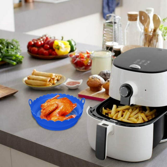 TIMIFIS Silicone Air Fryer Liner,Air Fryer Silicone Pot Set for Ninjas Dual Air Fryer,Reusable Air Fryer Silicone Baking Tray,Air Fryer Basket for Instant Air Fryer