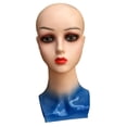 thumbnail image 1 of Cabeza de Maniquí Calva Femenina jinwen Soporte para Peluca Tela Azul, 1 of 8