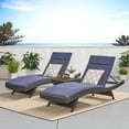 thumbnail image 2 of Havenside Home Vilano 3-piece Outdoor Cushioned Lounge Set by  by  Grey Wicker With Bright Green Cushion, 2 of 5