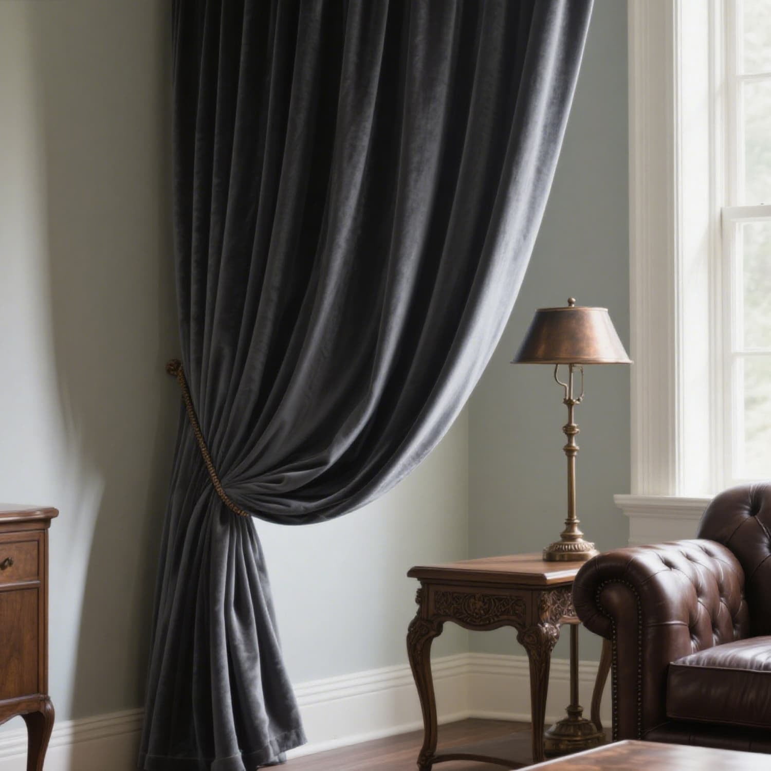 Classic Velvet Grommet Curtains – Thermal Insulated, Blackout, Set of 2 (52"W per Panel)