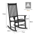 thumbnail image 3 of Costway Mecedora de Exterior de Madera de Acacia Sillón con Respaldo para Pórtico Jardín Césped Balcón Patio Negro 84 x 71 x 116 cm, 3 of 10