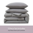 thumbnail image 4 of Virtu Comforter Sets, All Season Lightweight Solid Queen Comforter Set, 3-Pc Bedding Sets, Grey, 4 of 8