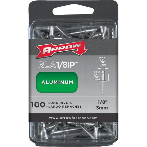 Arrow Fastener Co. 1/8" Long Aluminum Rivets 100 Count