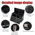 thumbnail image 6 of 21" Portable Metal Tool Box with 4 Drawers and Side Handles, Small Tool Chest with EVA Liners and Lock System,  Multi-Function Tool Organizer for Garage, Warehouse, Repair Shop, Home, Black, 6 of 9
