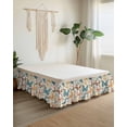 thumbnail image 2 of Butterfly Wrap Around Bed Skirts for King Bed 18" Drop,Bed Skirt with Adjustable Elastic Belt Dust Ruffle Bed Valance for Bedroom Hotel Retro Spring Leaves Country Aesthetic Flower Bed Frame Cover, 2 of 7