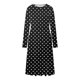 thumbnail image 4 of Vestidos estampados florales plegables de manga larga con cuello redondo informal de otoño e invierno para mujer Fridja  yut2219, 4 of 5