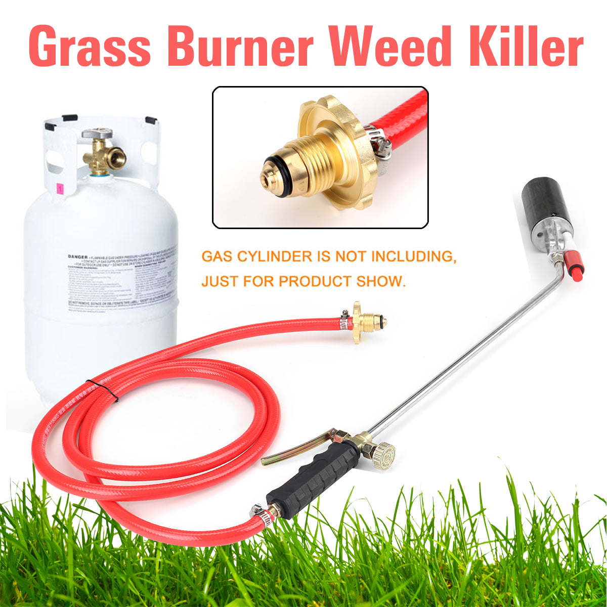 US Portable Propane Weed Grass Torch Burner Fire Butane Starter Kit 3 Nozzles