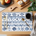 thumbnail image 2 of Placemat Set of 4 Abstract Blue Geometric Placemats for Dining Table Vintage Ethnic Style Washable Table Mats for Kitchen and Party Decor Indoor & Outdoor Use, 2 of 8