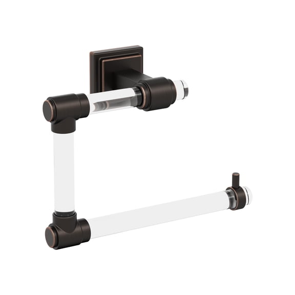 Amerock Glacio Clear/Oil-Rubbed Bronze Open Towel Ring