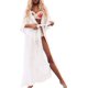 thumbnail image 1 of Xishao Cárdigan Largo de Playa Cubre Bikini Sexy con Cinturón Diseño de Volantes E-Blanco E-Blanco Xishao ropa, 1 of 2