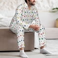 thumbnail image 7 of Salouo Happy Graduation Print Button-Front Long Sleeve Pajama Set for Men, Soft 2Pjs Men's Long Sleeve Sleepwear-Large, 7 of 7