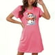 thumbnail image 1 of Camisón corto navideño para mujer, talla grande, cuello redondo, manga corta, estampado en el pecho, vestido de noche para mujer, 1 of 3