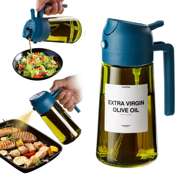 Botella dispensadora de aceite de oliva TrendPlain Original 470 ml, color azul marino
